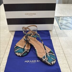 Aquazzura Women's Blue and Tan Sandals